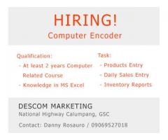 URGENT HIRING! Computer Encoder